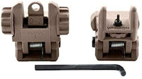 Polymer Picatinny Flip-up A Pair Front&Rear Combo Sights Dual Aperture Tan