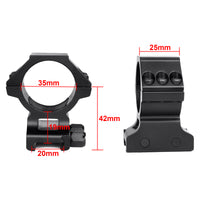 35mm Tube Set Scope Mount Ring High Profile for Picatinny/Weaver Heavy Duty