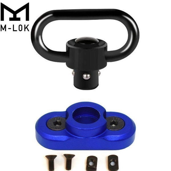 M-LOK QD Sling Swivel with Blue Rail Adaptor for M-LOK Handguard (Blue)