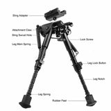 Pivot Tilting Rifle Bipod 6" to 9" Spring Return Hunting Bipod