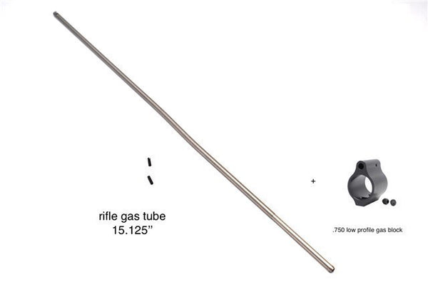 AR15 Rifle Length Gas Tube Stainless + Gas Block